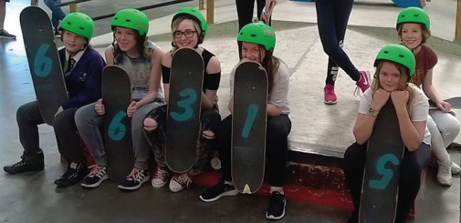 Girls at GFS Skegness enjoy free skateboarding programme