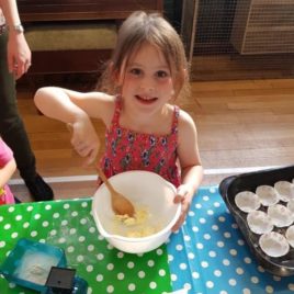 Girl with mixing bowl