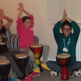 Girls enjoy drumming - sustainable presents